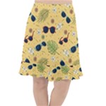 Seamless Pattern Of Sunglasses Tropical Leaves And Flowers Fishtail Chiffon Skirt