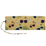 Seamless Pattern Of Sunglasses Tropical Leaves And Flowers Roll Up Canvas Pencil Holder (M)