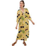Seamless Pattern Of Sunglasses Tropical Leaves And Flowers Grecian Style  Maxi Dress