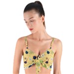 Seamless Pattern Of Sunglasses Tropical Leaves And Flowers Woven Tie Front Bralet