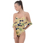 Seamless Pattern Of Sunglasses Tropical Leaves And Flowers Drape Piece Swimsuit