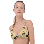 Seamless Pattern Of Sunglasses Tropical Leaves And Flowers Knot Up Bikini Top
