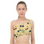 Seamless Pattern Of Sunglasses Tropical Leaves And Flowers Spliced Up Bikini Top 
