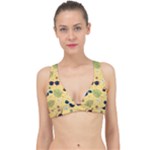 Seamless Pattern Of Sunglasses Tropical Leaves And Flowers Classic Banded Bikini Top
