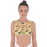 Seamless Pattern Of Sunglasses Tropical Leaves And Flowers Bandaged Up Bikini Top