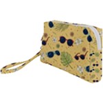 Seamless Pattern Of Sunglasses Tropical Leaves And Flowers Wristlet Pouch Bag (Small)