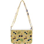 Seamless Pattern Of Sunglasses Tropical Leaves And Flowers Double Gusset Crossbody Bag