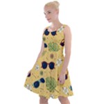 Seamless Pattern Of Sunglasses Tropical Leaves And Flowers Knee Length Skater Dress