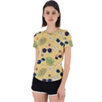 Seamless Pattern Of Sunglasses Tropical Leaves And Flowers Back Cut Out Sport T-Shirt