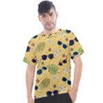 Seamless Pattern Of Sunglasses Tropical Leaves And Flowers Men s Sport Top
