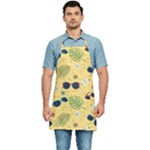 Seamless Pattern Of Sunglasses Tropical Leaves And Flowers Kitchen Apron