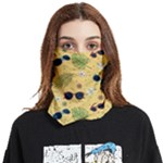 Seamless Pattern Of Sunglasses Tropical Leaves And Flowers Face Covering Bandana (Two Sides)