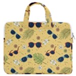 Seamless Pattern Of Sunglasses Tropical Leaves And Flowers MacBook Pro 16  Double Pocket Laptop Bag 