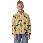 Seamless Pattern Of Sunglasses Tropical Leaves And Flowers Kids  Half Zip Hoodie