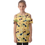 Seamless Pattern Of Sunglasses Tropical Leaves And Flowers Fold Over Open Sleeve Top