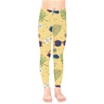 Seamless Pattern Of Sunglasses Tropical Leaves And Flowers Kids  Classic Winter Leggings