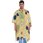 Seamless Pattern Of Sunglasses Tropical Leaves And Flowers Men s Hooded Rain Ponchos