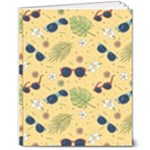 Seamless Pattern Of Sunglasses Tropical Leaves And Flowers 8  x 10  Softcover Notebook