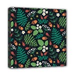 Pattern Forest Leaf Flower Motif Mini Canvas 8  x 8  (Stretched)