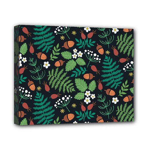 Pattern Forest Leaf Flower Motif Canvas 10  x 8  (Stretched) from ArtsNow.com