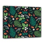 Pattern Forest Leaf Flower Motif Canvas 20  x 16  (Stretched)