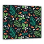 Pattern Forest Leaf Flower Motif Canvas 24  x 20  (Stretched)