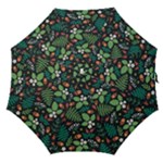 Pattern Forest Leaf Flower Motif Straight Umbrellas