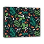 Pattern Forest Leaf Flower Motif Deluxe Canvas 20  x 16  (Stretched)