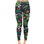 Pattern Forest Leaf Flower Motif Everyday Leggings 