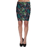 Pattern Forest Leaf Flower Motif Bodycon Skirt