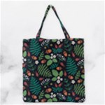 Pattern Forest Leaf Flower Motif Grocery Tote Bag