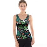 Pattern Forest Leaf Flower Motif Women s Basic Tank Top