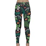 Pattern Forest Leaf Flower Motif Classic Yoga Leggings