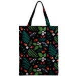Pattern Forest Leaf Flower Motif Zipper Classic Tote Bag