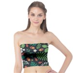 Pattern Forest Leaf Flower Motif Tube Top