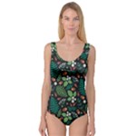 Pattern Forest Leaf Flower Motif Princess Tank Leotard 