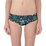 Pattern Forest Leaf Flower Motif Classic Bikini Bottoms