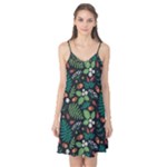 Pattern Forest Leaf Flower Motif Camis Nightgown 