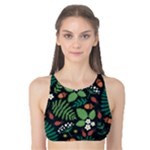 Pattern Forest Leaf Flower Motif Tank Bikini Top