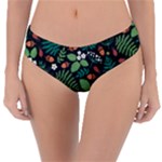 Pattern Forest Leaf Flower Motif Reversible Classic Bikini Bottoms