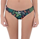 Pattern Forest Leaf Flower Motif Reversible Hipster Bikini Bottoms