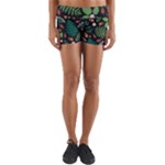 Pattern Forest Leaf Flower Motif Yoga Shorts
