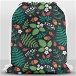 Pattern Forest Leaf Flower Motif Drawstring Bag (Large)