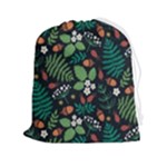 Pattern Forest Leaf Flower Motif Drawstring Pouch (2XL)