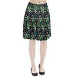 Pattern Forest Leaf Flower Motif Pleated Skirt