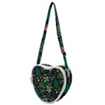 Pattern Forest Leaf Flower Motif Heart Shoulder Bag
