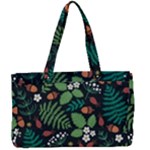 Pattern Forest Leaf Flower Motif Canvas Work Bag