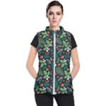 Pattern Forest Leaf Flower Motif Women s Puffer Vest
