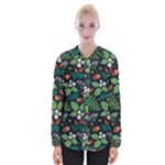 Pattern Forest Leaf Flower Motif Womens Long Sleeve Shirt