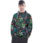 Pattern Forest Leaf Flower Motif Men s Pullover Hoodie